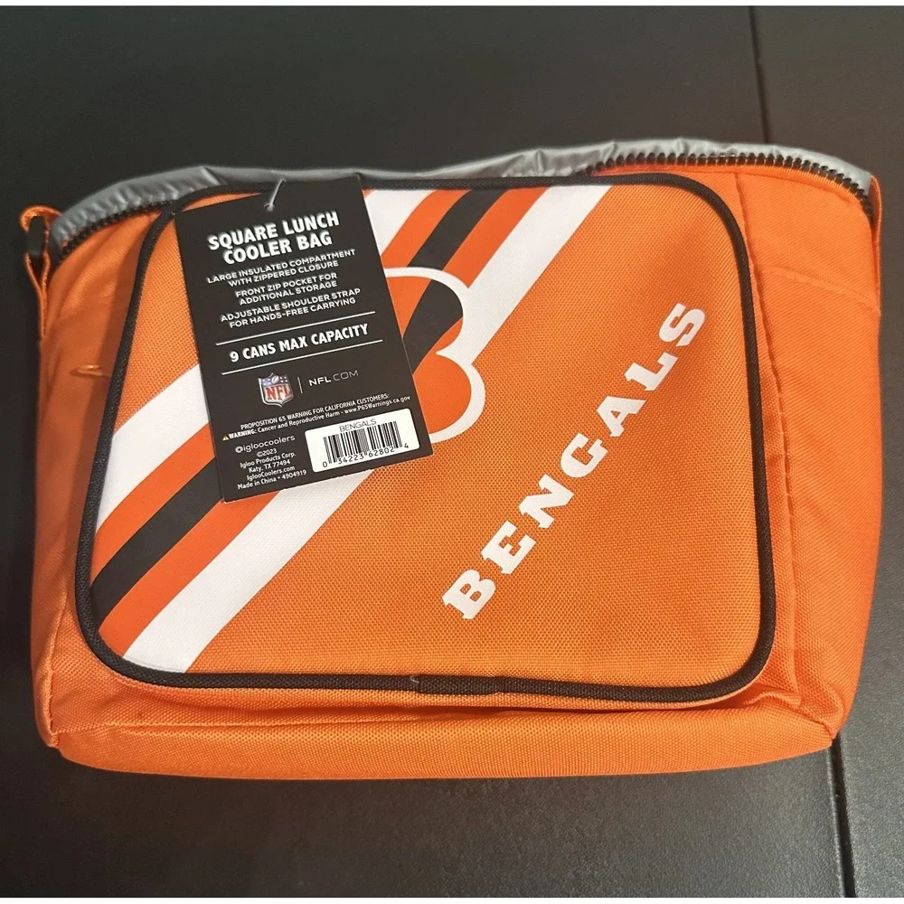 NWT IGLOO Cincinnati Bengals Square‎ Lined 4-Pack Cooler